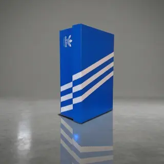 Коробка для взуття Adidas 32×20×11 см коробка для кросівок світло синя з білим логотипом Adidas