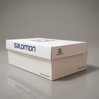 Коробка для взуття Salomon (Саломон) глянцева картонна, 320х205х112 мм, біла коробка для кросівок