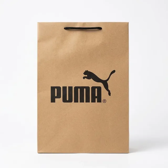 Подарунковий крафтовий пакет Puma 37×26×12.5 см I Паперовий пакет з ручками для взуття та одягу