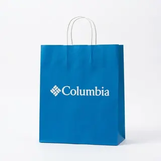 Синій паперовий пакет Columbia 32.5×14.5×38 см I Фірмовий подарунковий пакет з ручками для взуття та курок Columbia Sportswear