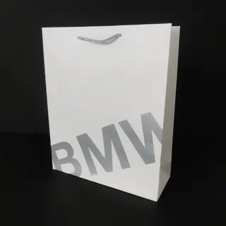 Білий паперовий пакет BMW I фірмовий подарунковий пакет зі срібним логотипом БМВ для автоаксесуарів, взуття та подарунків