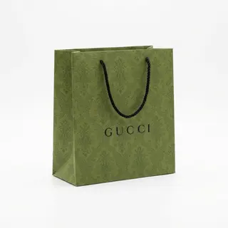 Зелений подарунковий пакет Gucci I Преміальний паперовий пакет Гуччі з тисненням для взуття, аксесуарів та подарунків
