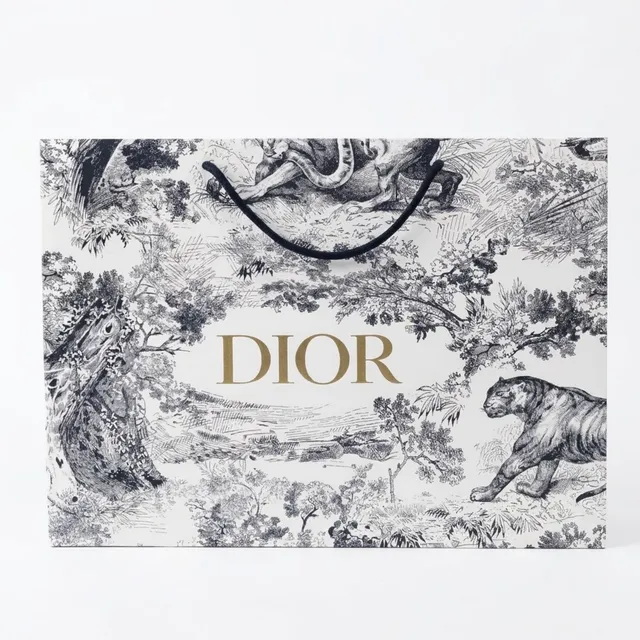 Подарунковий пакет Dior Toile de Jouy I Преміальний паперовий пакет Діор для взуття, сумок, парфумів та подарунків